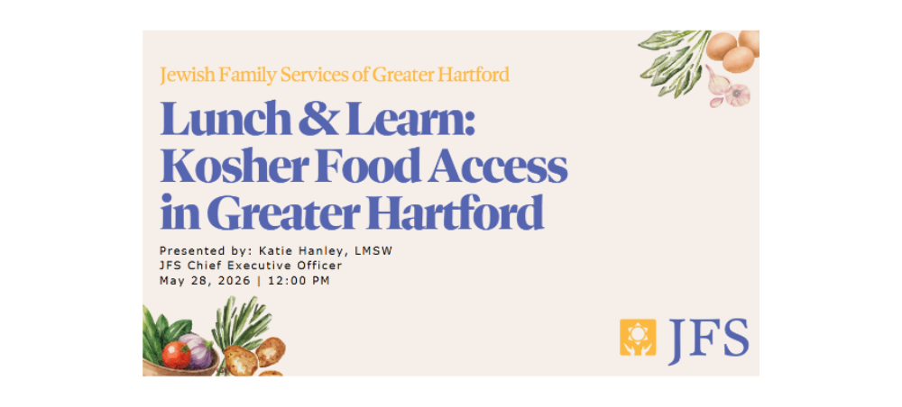 Kosher Food Insecurity Study Opening slide from JFS presentation on Connecticut Kosher Food Insecurity Study.