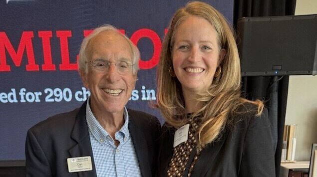 Birdies for Charity 2026 Pictured is JFS CEO Katie Hanley with Greater Hartford Community Foundation Board Chair Dan Kleinman celebrating this year’s success at the 2026 Charity Celebration on Thursday, September 24.